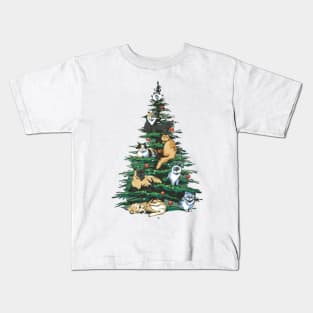 Cats in Christmas Tree Kids T-Shirt